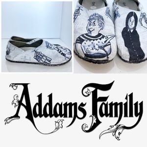 OOAK Addams Family Wednesday Pugsley Otz Slip-Ons